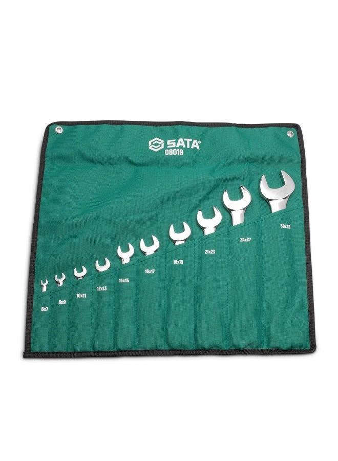 SATA GL08019 10-Piece Metric Double Open End Wrench Set - Image 1
