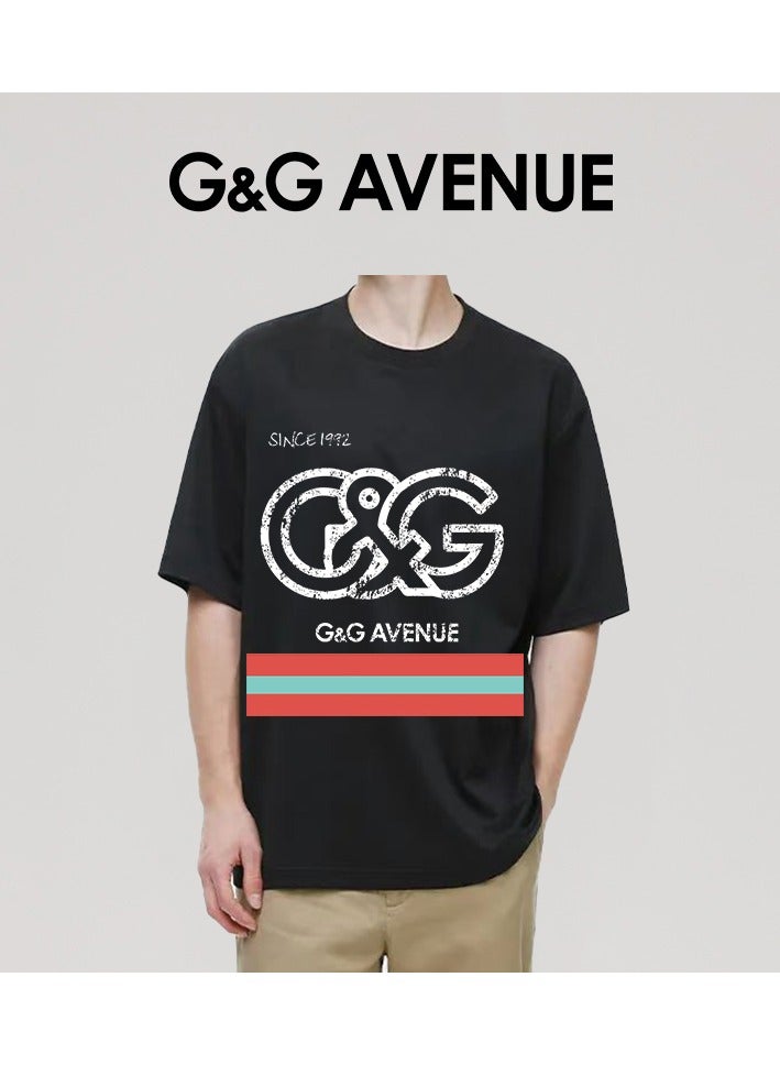 G&G AVENUE Neutral Cotton Fashion Top Black Oversized  Retro Regular Casual Vacation T-shirt Summer Fitness Sports T-shirt Comfortable Short sleeved Football Team Top  - Image 4