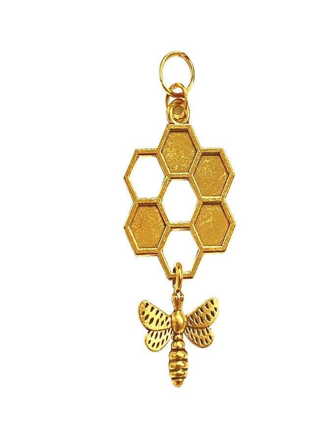 ZILucky Set of 12 Bee and Honeycomb Shower Curtain Hooks, Garden Insect Theme Decor, House Bathroom Decor Accessorie, Stainless Steel Ring Rustproof (Gold) - Image 2