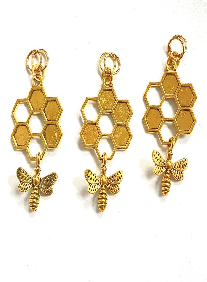 ZILucky Set of 12 Bee and Honeycomb Shower Curtain Hooks, Garden Insect Theme Decor, House Bathroom Decor Accessorie, Stainless Steel Ring Rustproof (Gold) - Image 4