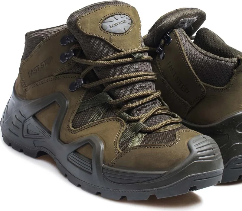 Fast Step Genuine Leather Waterproof Khaki Nubuck Men's Outdoor Boots 117sma1492