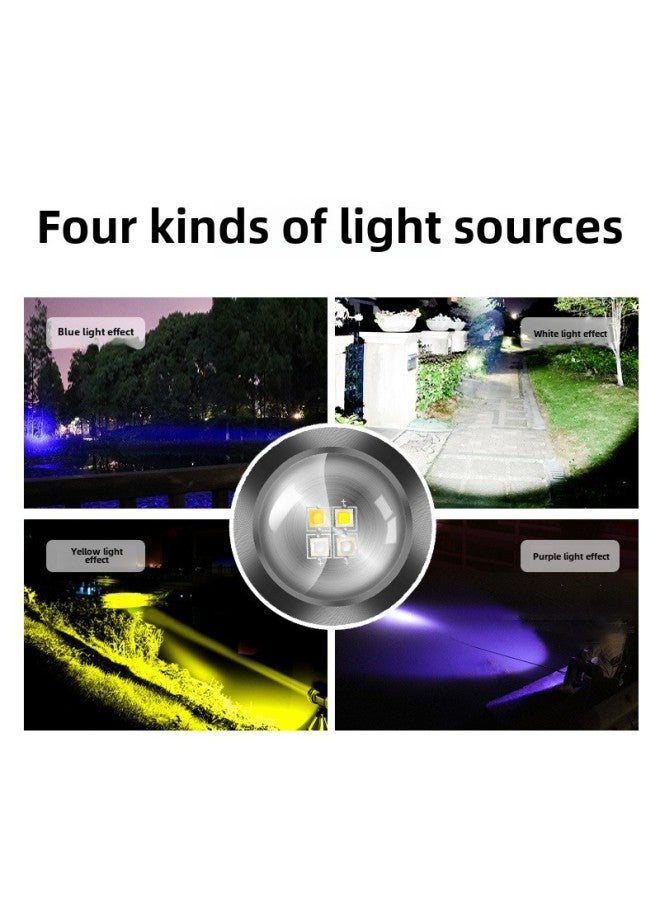 مصباح الصيد الليلي Wallson HD50S بأربعة مصادر ضوء عالية الطاقة وضوء أزرق قوي ومصباح سمكة وطاولة صيد ضوء بنفسجي مصباح صيد اللون: 【حزمة بطارية مزدوجة】 حزمة ترايبود 1.3 متر - Image 5