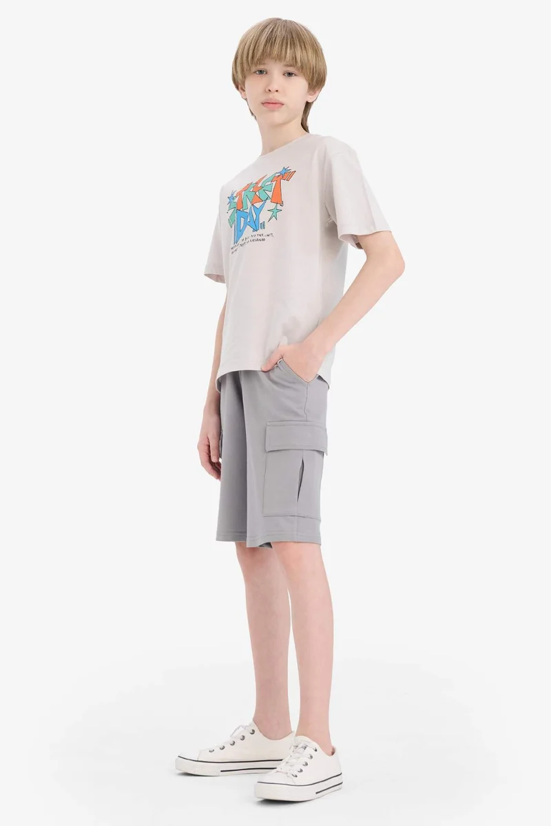 ديفاكتو Boy Elastic Waist Cargo Shorts