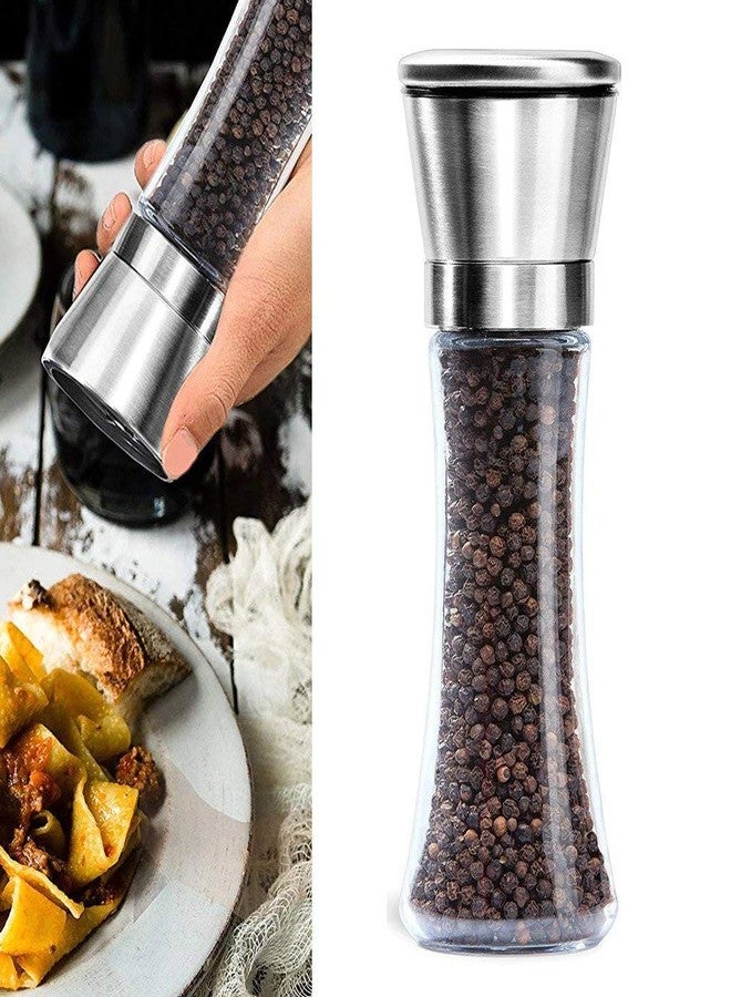 japti Pepper Grinder or Salt Shaker for Professional Chef - Best Spice Mill with Brushed Stainless Steel, Special Mark, Ceramic Blades and Adjustable Coarseness (Tall Pack 1) - Image 1