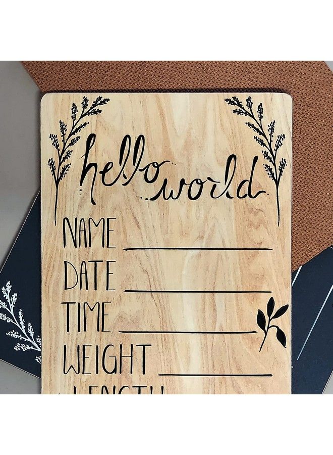 Cohas Hello World Newborn Baby Announcement Printed Wood Sign With Dinosaur Theme 9 By 12 Inches Black Marker - Image 4