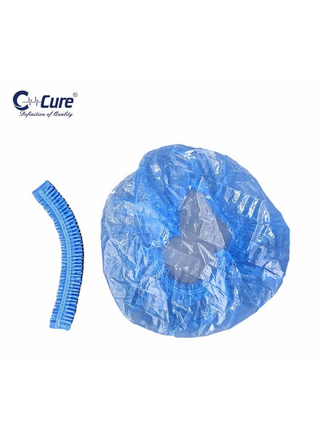 C-Cure Disposable Shower Cap |Waterproof Bath Cap for Women and Men |Size 18” Large, Keeps hair Dry, use and throw Shower Cap, for use at Home, Hotel, Hair Dye, Salon & Spa (Blue Pack of 100) - Image 4