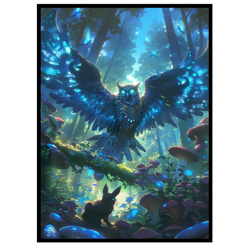 KABINKA MTG Card Sleeves - 100 Standard Size Pack Clear Front & Matte Finish Back with Owl, Premium Sleeves for Magic The Gathering TCG - Image 1