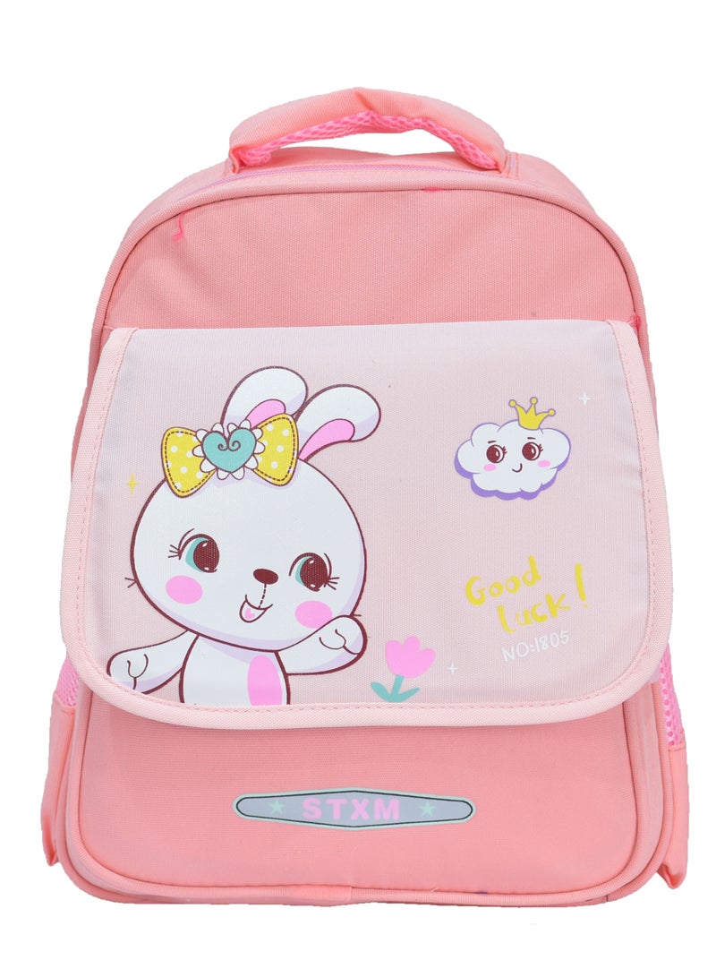 High quality nylon school backpack for girls, Peach - Image 1