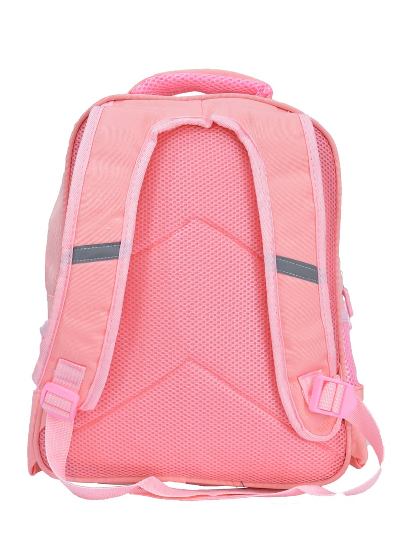 High quality nylon school backpack for girls, Peach - Image 4