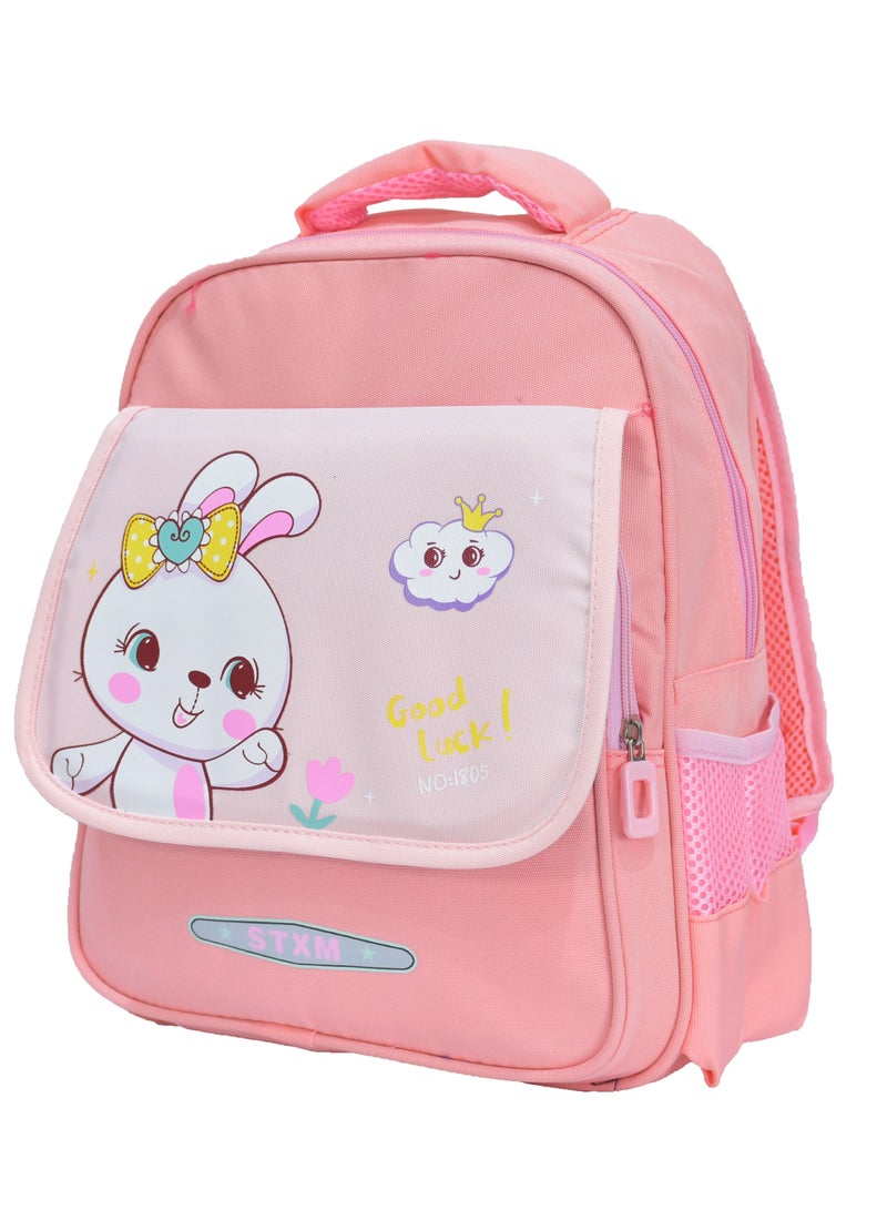 High quality nylon school backpack for girls, Peach - Image 2