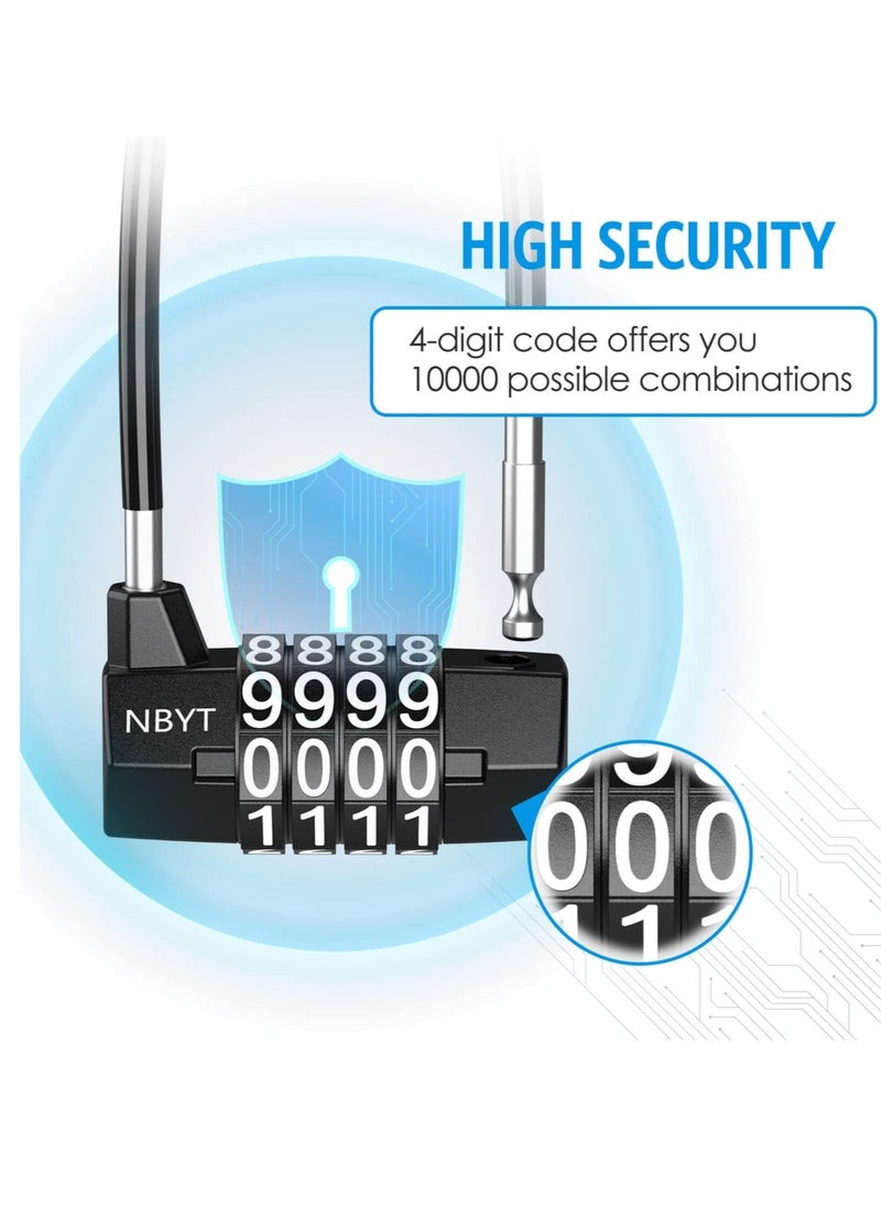 Generic - Heavy Duty Combination Lock, 3.5 Inch Waterproof Long Shackle Gate Lock, 4 Wheel Combination Padlock, Suitable for Home, Toolbox, School & Garage - Image 1