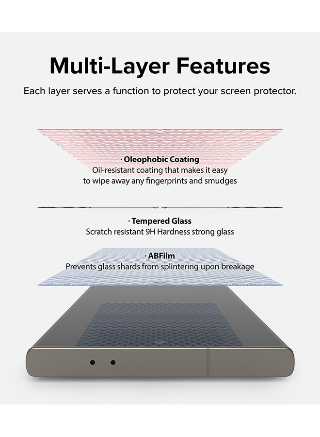 رينجك زجاج مقوى سهل الانزلاق متوافق مع واقي شاشة Samsung Galaxy S24 Ultra، جراب صديق للكسر وصلابة ممتازة 9H - عبوتان - Image 4