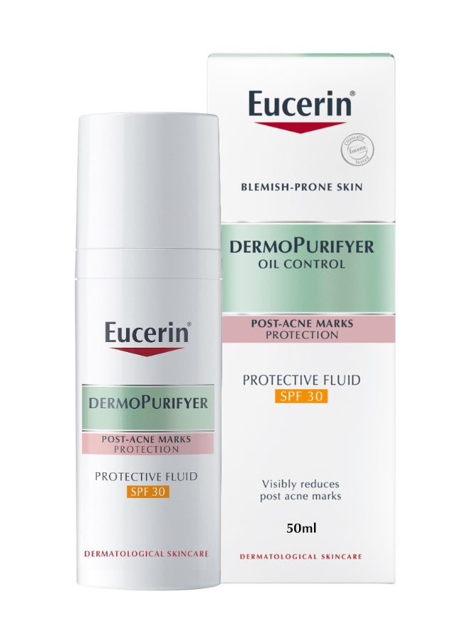 Eucerin - DermoPurifyer Oil Control Protective Face Fluid for Post-Acne Marks Protection  SPF 30 50ml - Image 1