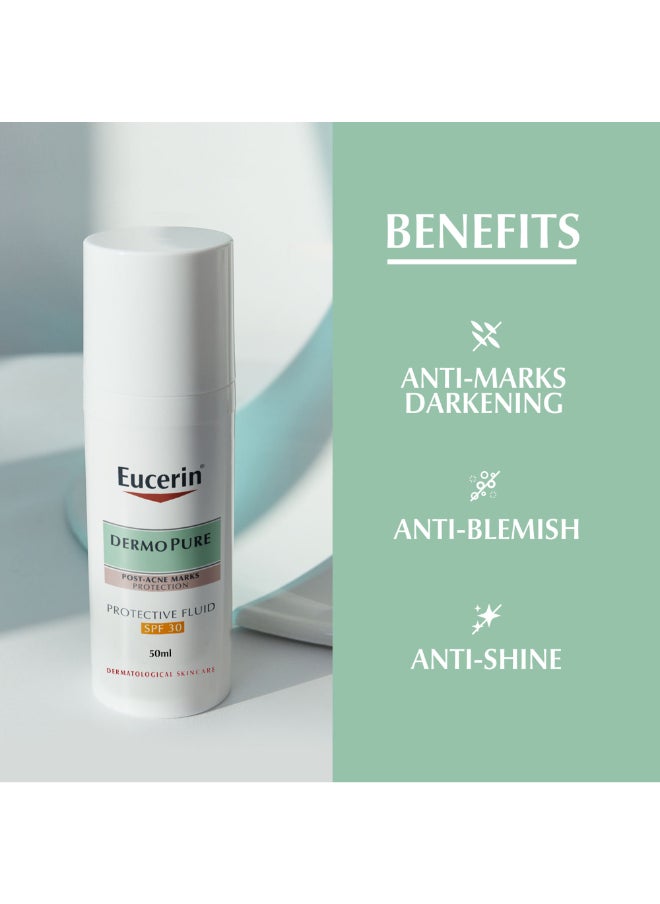 Eucerin - DermoPurifyer Oil Control Protective Face Fluid for Post-Acne Marks Protection  SPF 30 50ml - Image 1