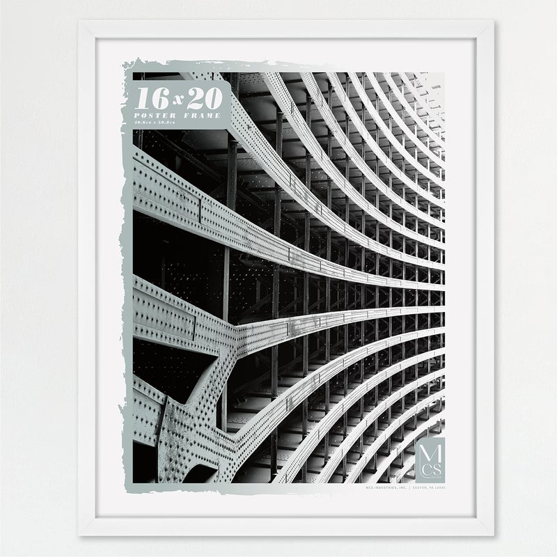 MCS Foundation 16x20 Poster Frame Traditional White Vertical  Horizontal Wall Hanging Large Picture Frame for Photos Posters  Art Prints 1Pack