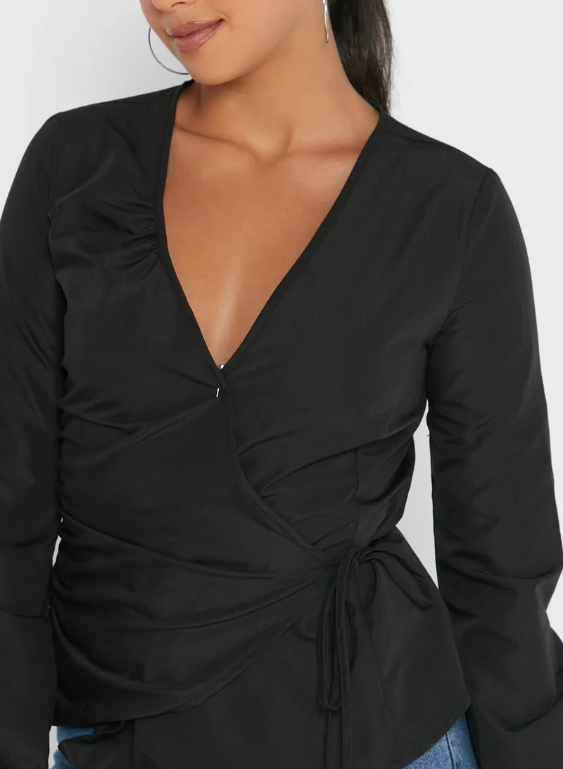 Ginger Wrap Front Top
