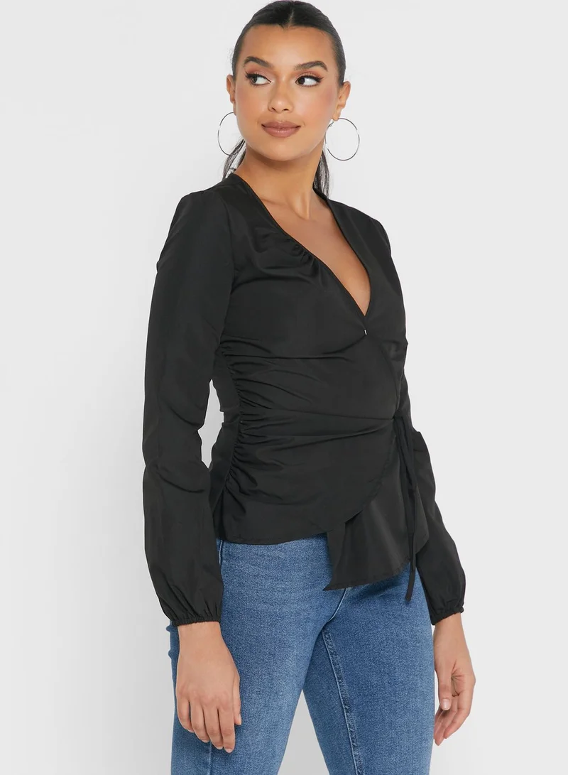 Ginger Wrap Front Top