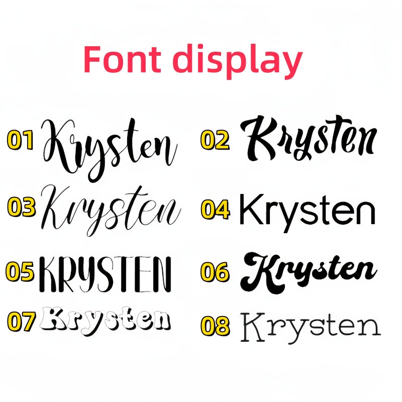 Customized Vinyl Name Stickers Gradient Font 12 For Car Bumpers Windows Passenger Seats Motorcycle Helmets And Any Flat Surface Personalized Labels - Image 4