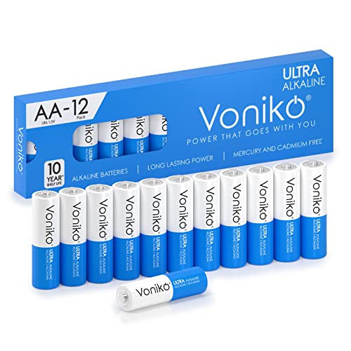 Voniko - Premium Grade AA Batteries - (12 Pack) - Alkaline Double A Battery - Ultra Long-Lasting, Leakproof 1.5v Batteries - 10-Year Shelf Life - Image 1