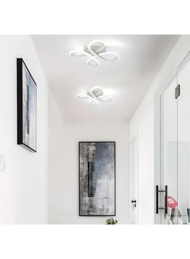 White Modern LED Ceiling Light Dimmable Semi Flush Mount Fixture For Living Room Bedroom - Image 2
