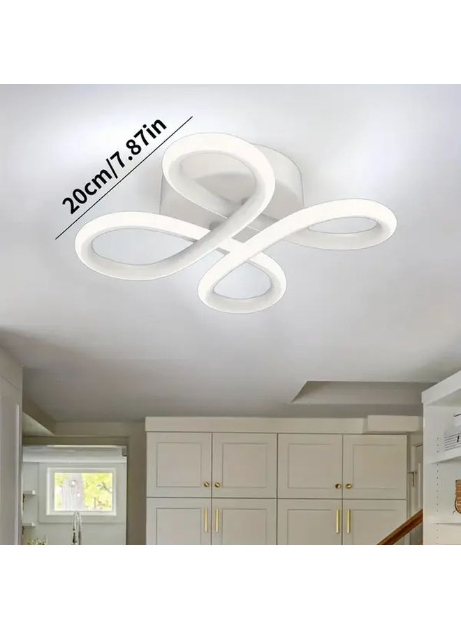 White Modern LED Ceiling Light Dimmable Semi Flush Mount Fixture For Living Room Bedroom - Image 5