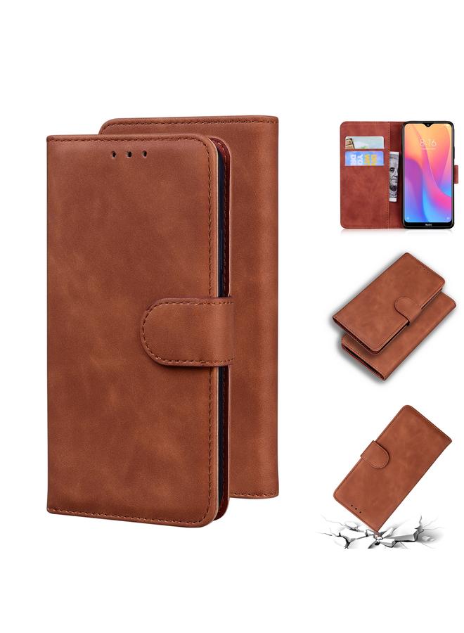 Case For Xiaomi Redmi 8A Skin Feel Pure Color Flip Leather Phone Case