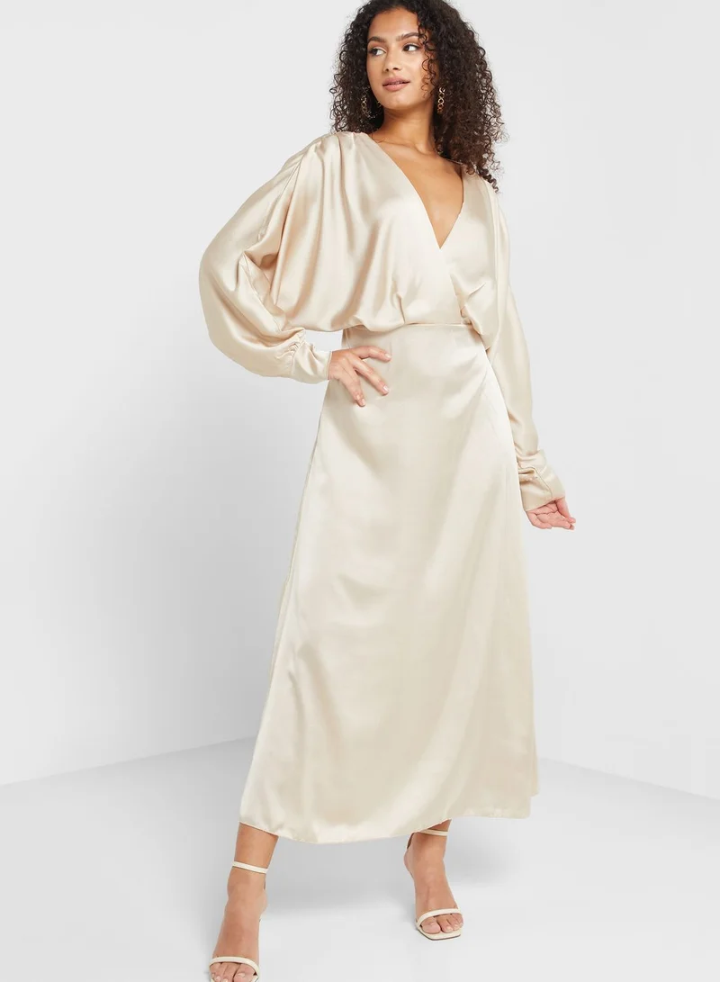 DEBENHAMS Surplice Neck Batwing Sleeve Dress