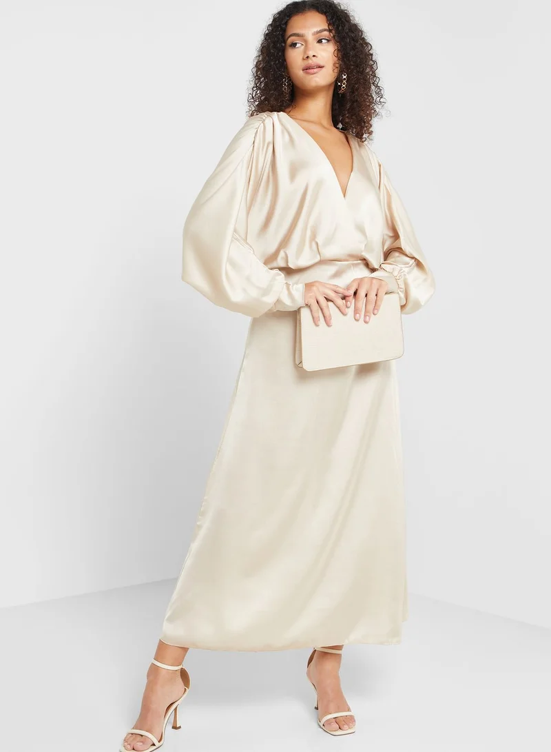 DEBENHAMS Surplice Neck Batwing Sleeve Dress