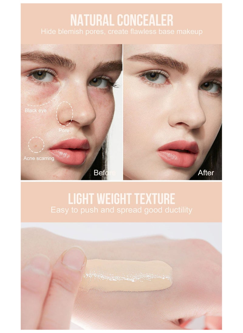 Handaiyan Liquid Foundation-Full Coverage Makeup Matte Waterproof Dewy Lightweight Feel Flawless Oil-Controlling Coverage Smooth Face Foundations 24 Hours Soft Nature Base Skin Tint  - Image 4