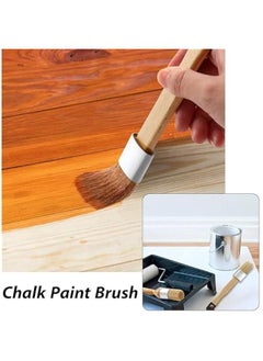 MOXO 3 Chalk and Wax t Brushes Oval Brush for Acrylic ting Bristle Stencil Brushes for Wood Furniture Home Decor, Including Flat Pointed and Round Chalked t Brushes  - Image 5