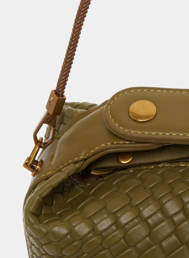 Styli Pebble Textured Handbag with Braided Strap