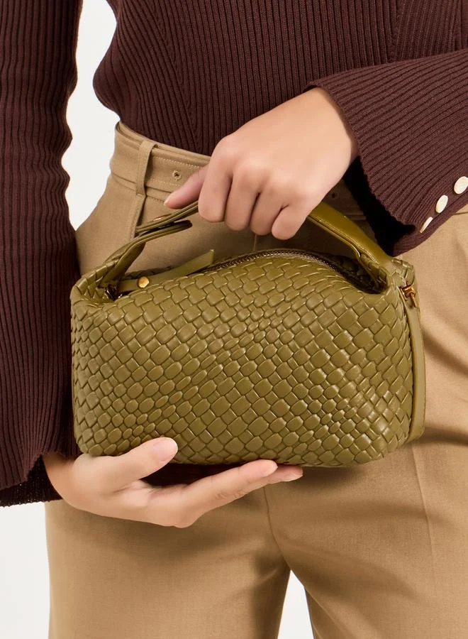 Styli Pebble Textured Handbag with Braided Strap