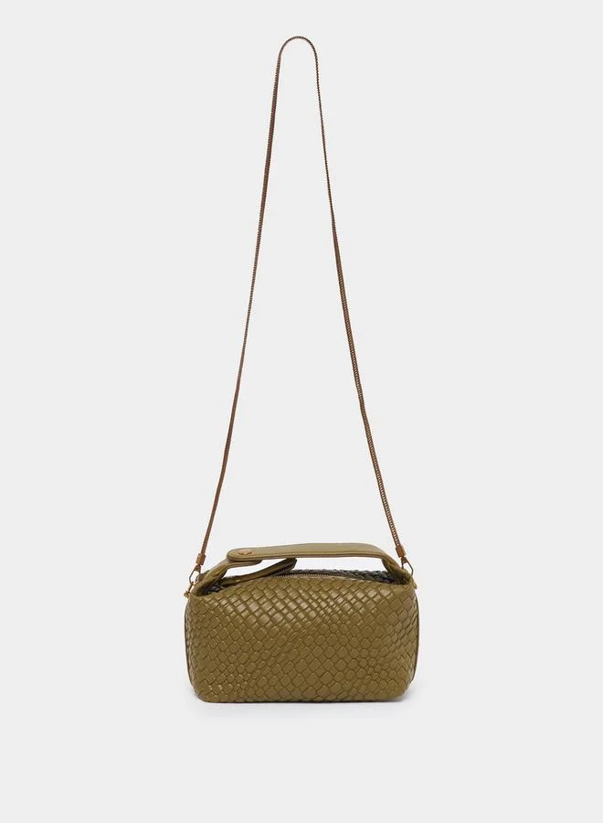 Styli Pebble Textured Handbag with Braided Strap