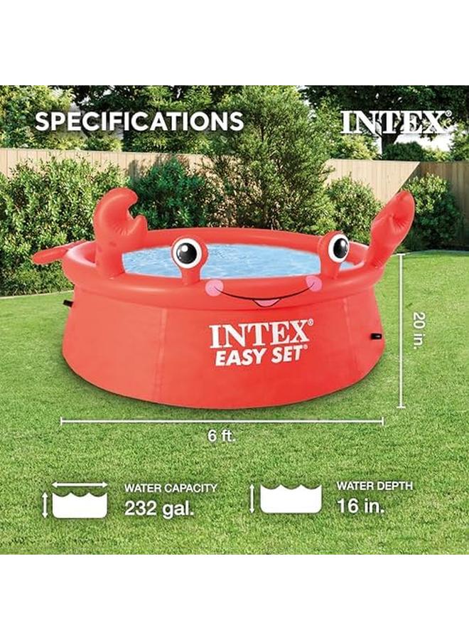 INTEX 26100Eh Happy Crab Easy Set Ground Pool Red - Image 2