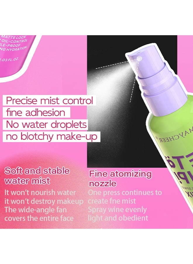 مايتشير بخاخ تثبيت المكياج الندي، بخاخ تثبيت مكياج طويل الأمد لمدة 12 ساعة، بخاخ مرطب للتحكم في الدهون للوجه، بخاخ مقاوم للماء لمظهر طبيعي، 60 مل - Image 4