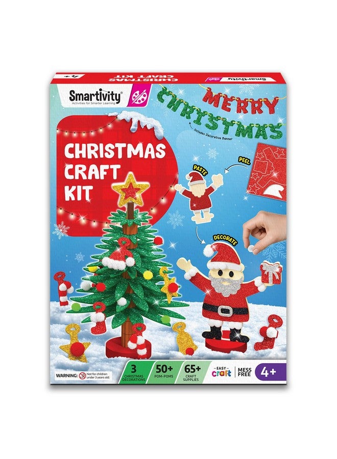 Smartivity Christmas Craft Kit for Kids 4,5,6,7,8,9,10,11,12 Years Old | Build and Decorate Christmas Tree & Santa | Christmas, Birthday Gift for Boys & Girls | DIY Art & Craft Activity Kit - Image 1