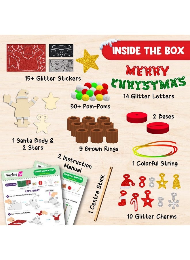 Smartivity Christmas Craft Kit for Kids 4,5,6,7,8,9,10,11,12 Years Old | Build and Decorate Christmas Tree & Santa | Christmas, Birthday Gift for Boys & Girls | DIY Art & Craft Activity Kit - Image 2