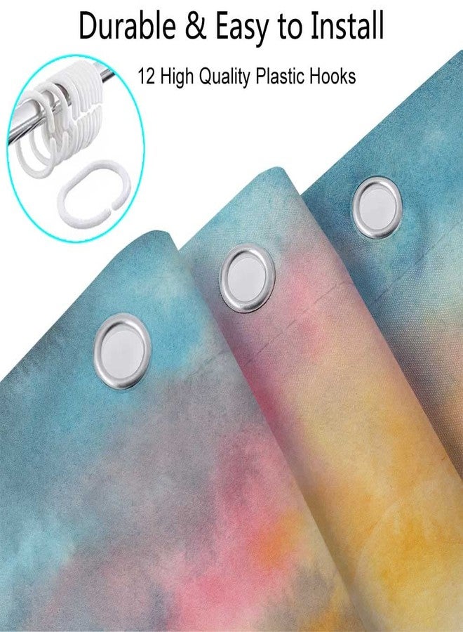 MERCHR Watercolor Forest Camper RV Shower Curtain for Travel Trailers Bathroom, Blue and Grey Woodland Tree Country Camping Fabric Shower Curtains Set, Natural Landscape Decor Accessories with Hooks 47X64 - Image 5