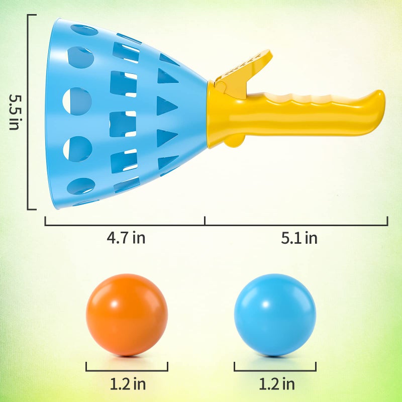 TEMI Pop Pass Catch Ball Game with 4 Catch Launcher Baskets and 20 Balls, Beach Toys Backyard Outdoor Indoor Game Age 3 4 5 6 7 8 9 10+ Years Old Boys Girls Kids Adults Family Christmas Easter Gifts - Image 2