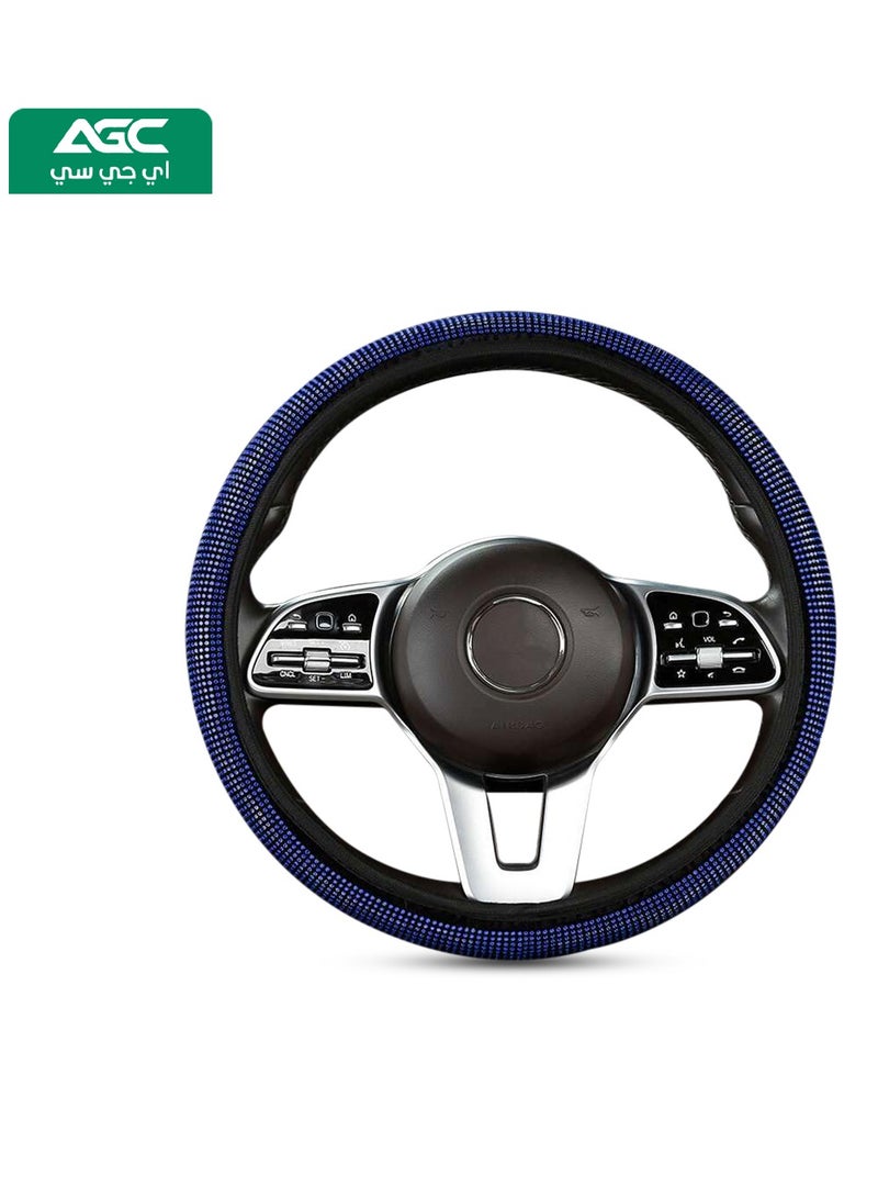 Agc Elastic Steering Wheel Cover DIY Steering Cover Adjustable Car Steering Cover Stretch Blue - Image 1