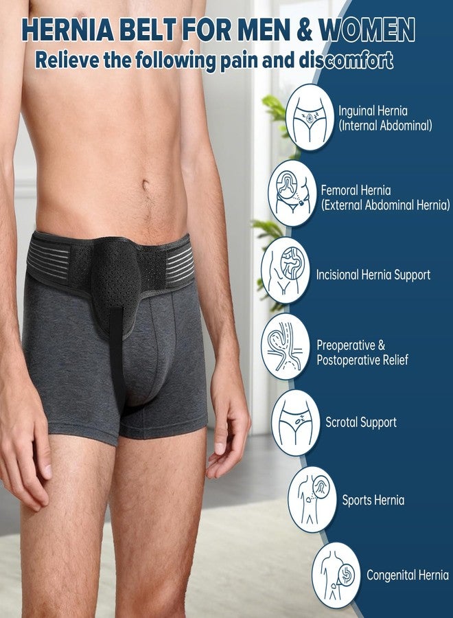 Rddmen Hernia Belt for Men & Women - Left/Right Support, Removable Pressure Pad, Pre & Post Surgical Care (Black) - Image 3