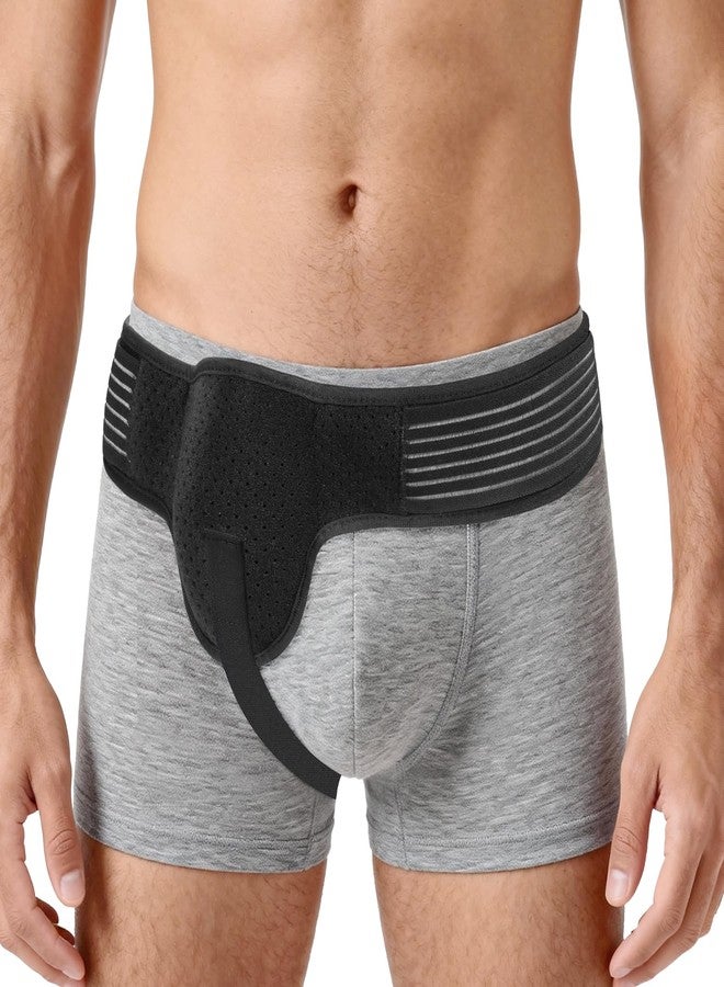 Rddmen Hernia Belt for Men & Women - Left/Right Support, Removable Pressure Pad, Pre & Post Surgical Care (Black) - Image 1