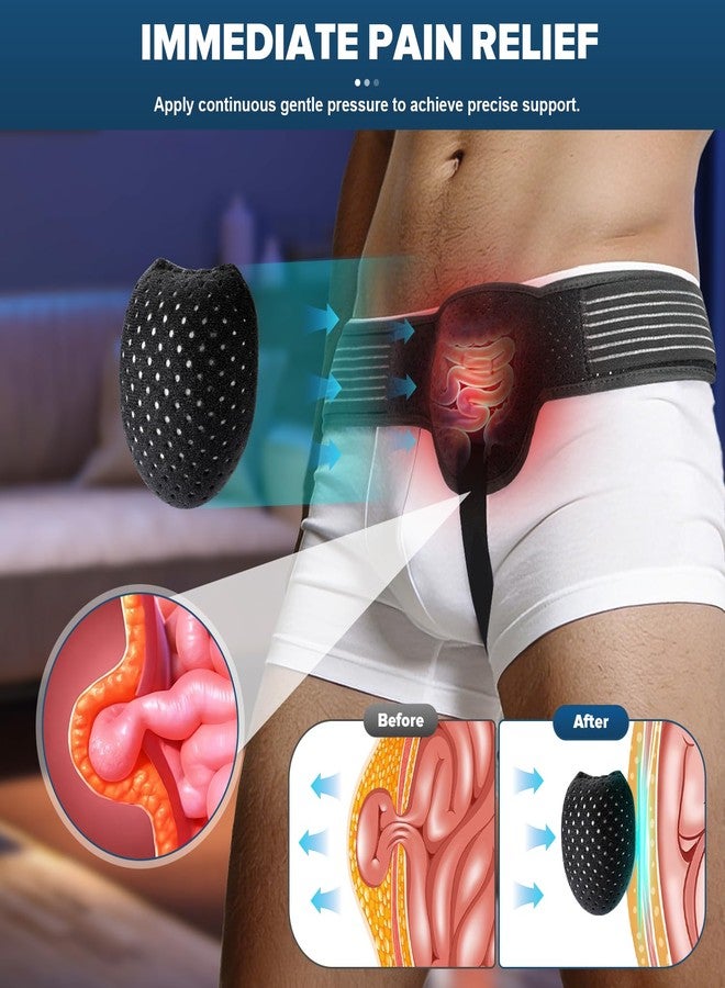Rddmen Hernia Belt for Men & Women - Left/Right Support, Removable Pressure Pad, Pre & Post Surgical Care (Black) - Image 4