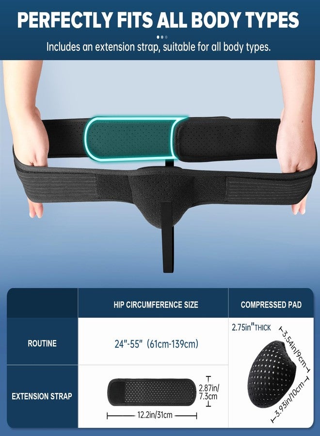 Rddmen Hernia Belt for Men & Women - Left/Right Support, Removable Pressure Pad, Pre & Post Surgical Care (Black) - Image 2