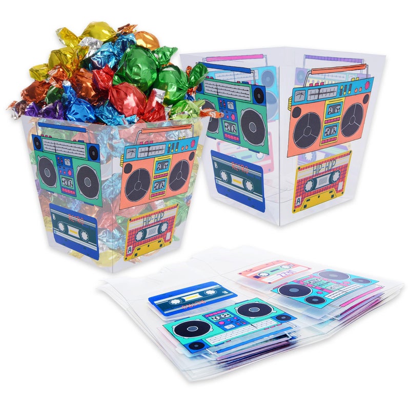 YAROMO Tape Radio Bucket Centerpiece 6 PCS 80s Party Supplies 90s Theme Birthday Party DecorationTape Radio Table Decor Retro Hip Hop Disco Pop Music Party - Image 2