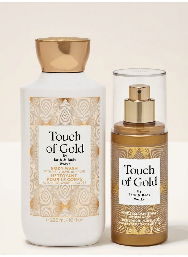 Bath & Body Works Touch of Gold Travel Size Duo ( Body Wash & Mist) - Image 1