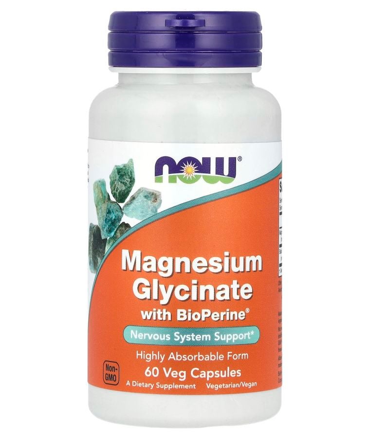 now Magnesium Glycinate With BioPerine® 60 Veg Capsules