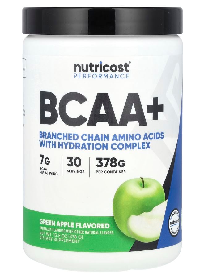 Nutricost Performance BCAA+ Green Apple 13.5 oz (378 g)