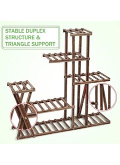 Alissa Wooden Plant Stand Shelf 5 Tier Flower Pot Holder Display Multi-Shelvings Storage Rack for Plants Displaying Home Garden Patio Corner Outdoor Indoor  - Image 4