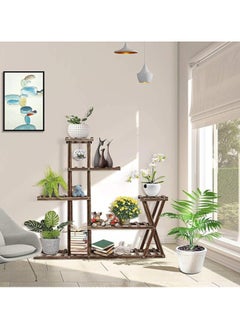 Alissa Wooden Plant Stand Shelf 5 Tier Flower Pot Holder Display Multi-Shelvings Storage Rack for Plants Displaying Home Garden Patio Corner Outdoor Indoor  - Image 2